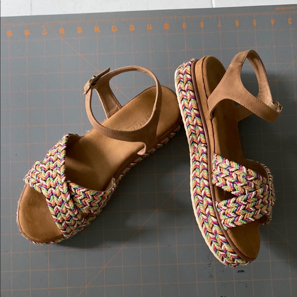 Patrizia Spring Step Platform Sandals with Colorful Braided Straps - Picture 3 of 5